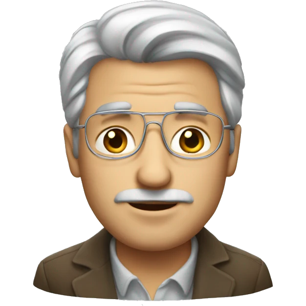 A middle aged man in a sui emoji