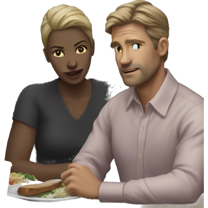 quiet lunch for two emoji