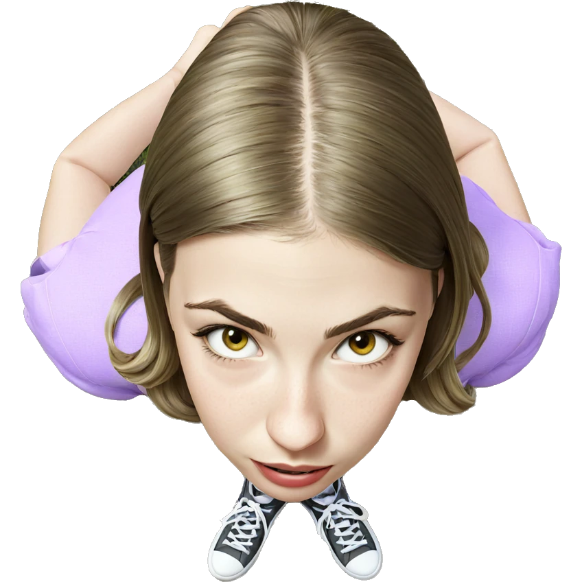 girl in sneakers on grass emoji