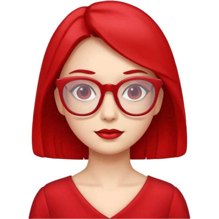 red glasses and red dressed woman emoji
