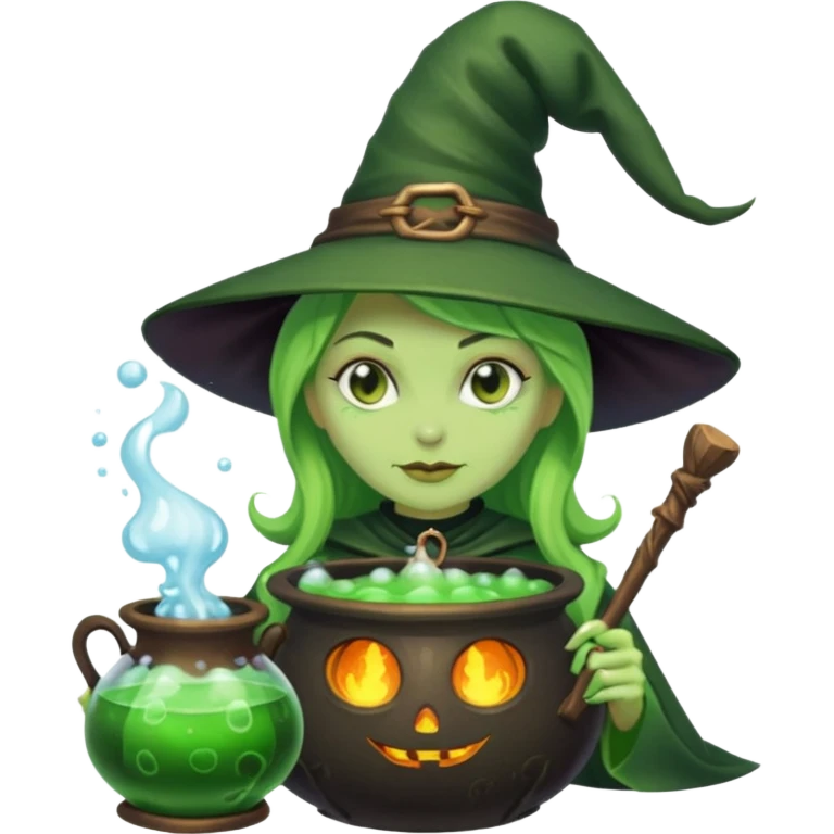 green witch cooking potion emoji