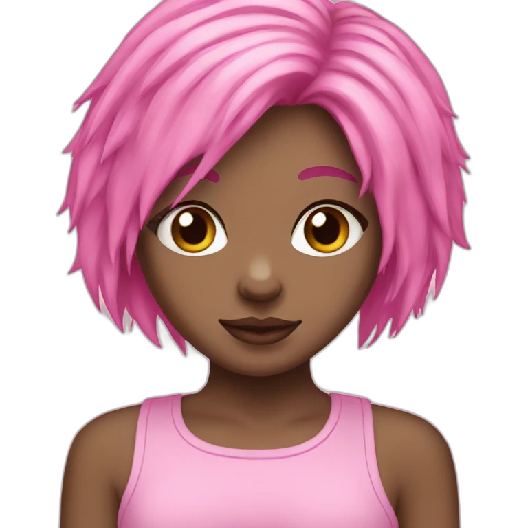 Racoon girl pink hair emoji