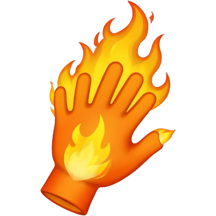 fire emoji with arm behind it behind it emoji