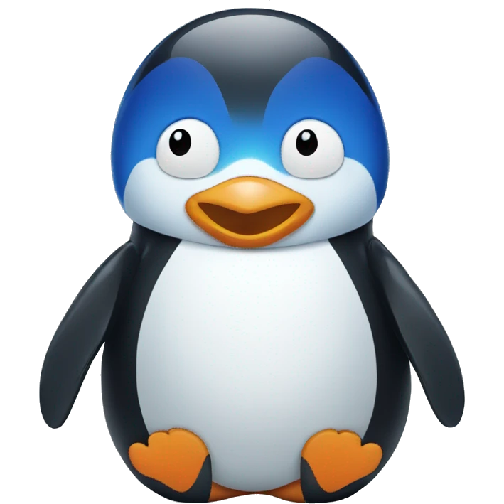 Penguin smiling blue emoji
