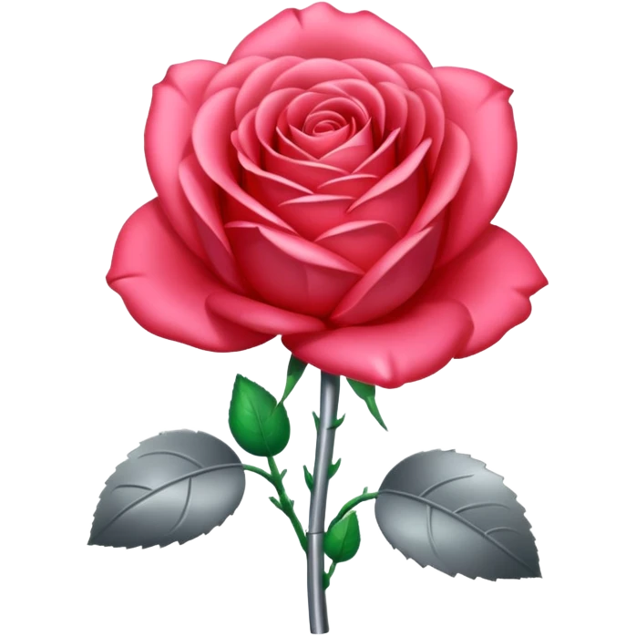 gray metal chrome rose, without green leaves, just flower emoji