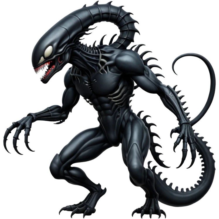  Venom-Xenomorph-hybrid-fantasy-creature (full body) emoji