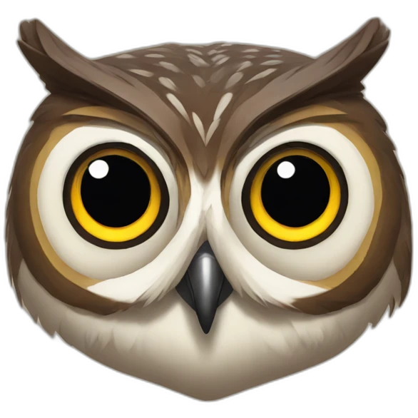 tilted head owl emoji