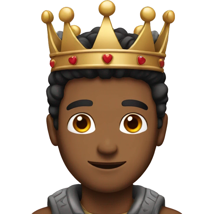 Guy With Black hair and brown eyes With A Crown On his head emoji