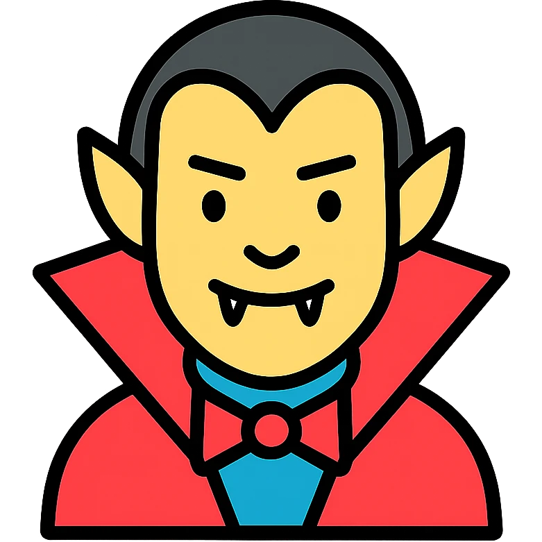 vampire, color outline icon style emoji