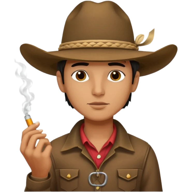 Vaquero joven fumando  emoji