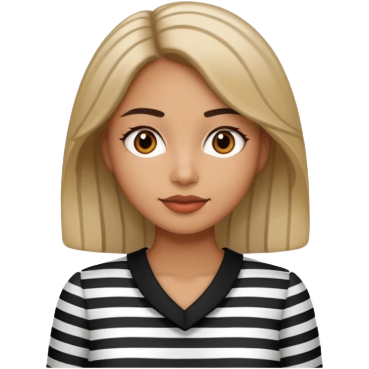 woman with black Striped Shirt not a t shirt emoji