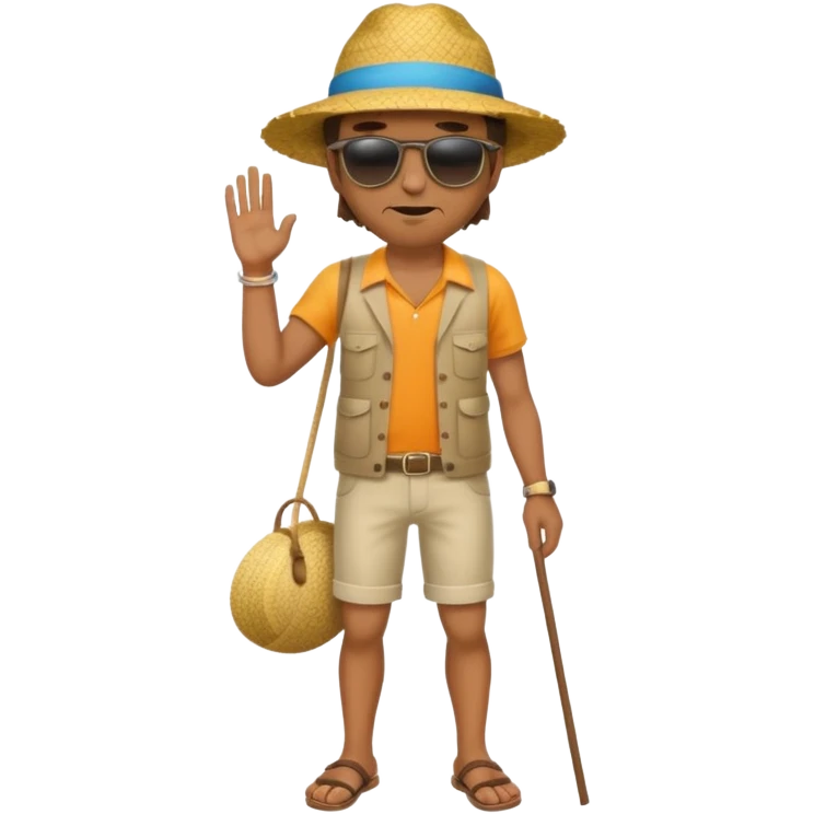 full body man with strow hat emoji