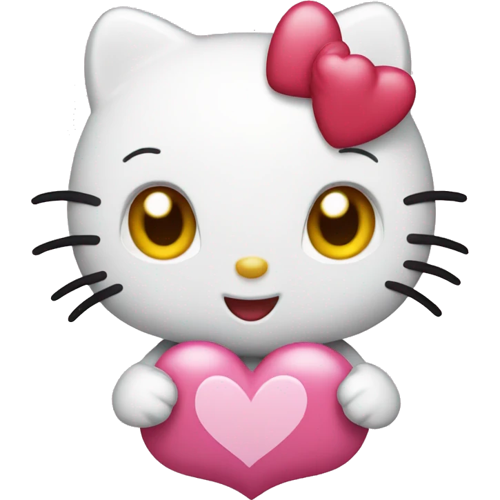 hello kitty with heart emoji