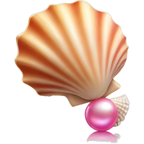 Seashell with pink pearl emoji