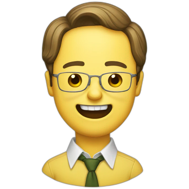 Dwight Schrute laughing yellow shirt emoji