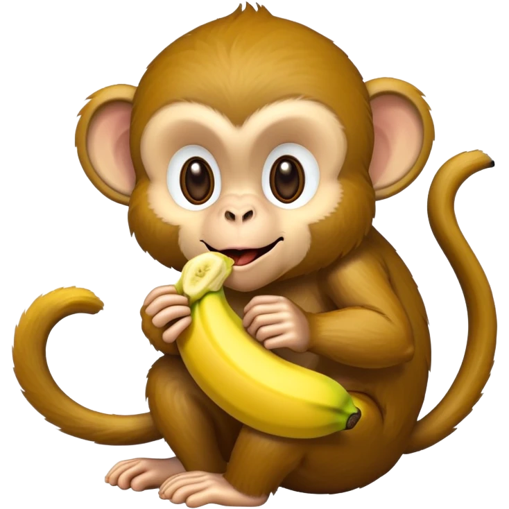 Monkey eating banana emoji