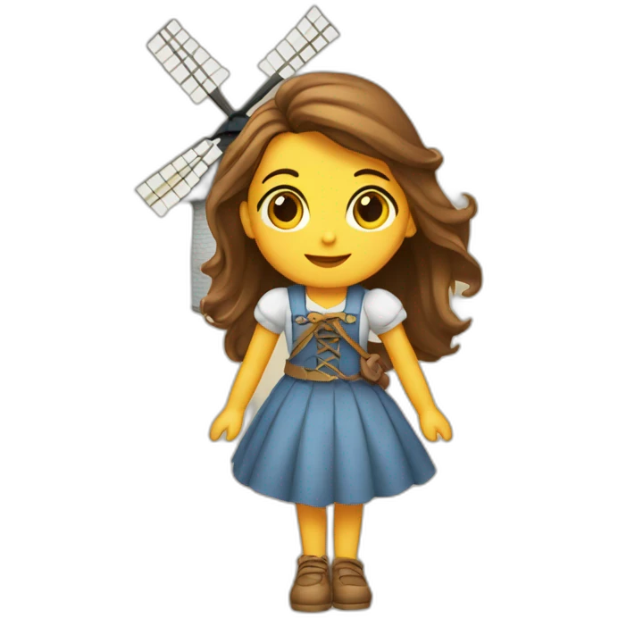 I am a girl near the windmill emoji