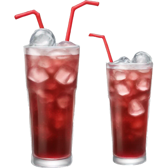 tall glass of iced cherry soda emoji