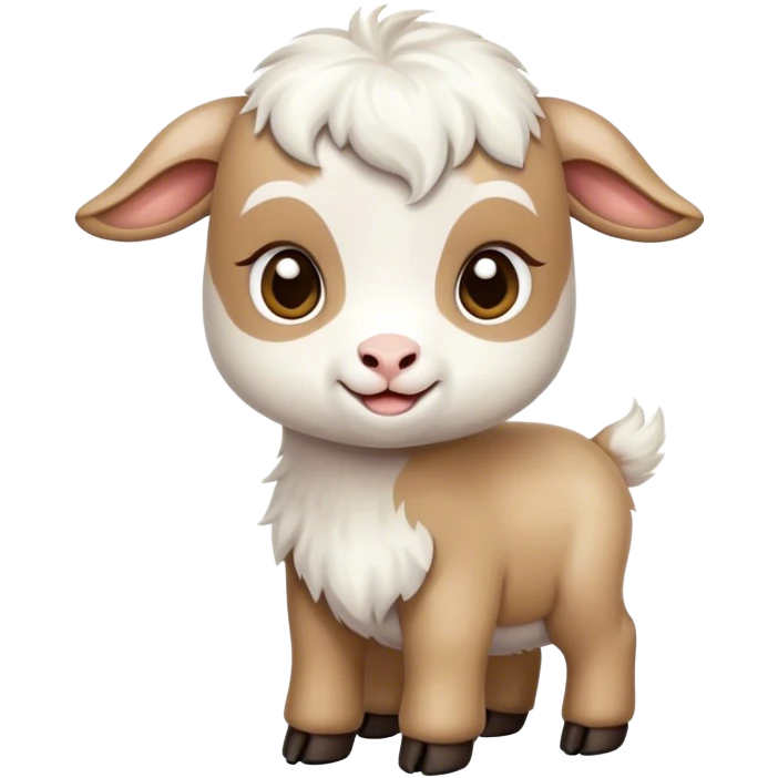 Tan baby goat with white emoji