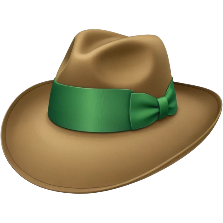 a fedora emoji with a green band emoji