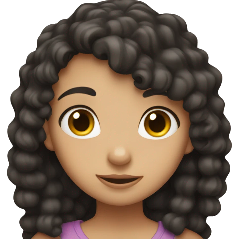 A girl with black curly hair hugging a girl with straight brown hair emoji