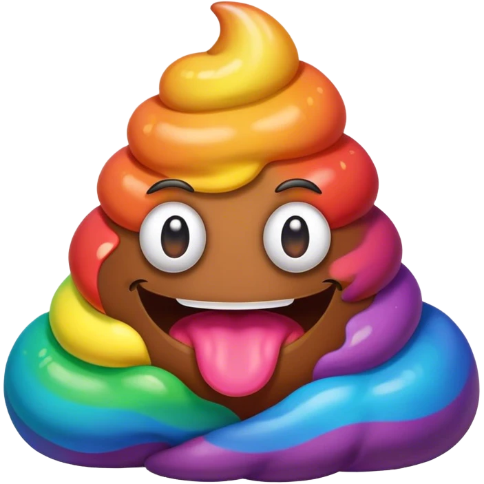 a rainbow poop emoji monster emoji