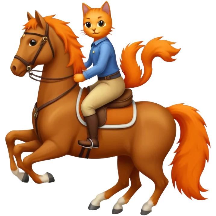 cat riding a horse emoji
