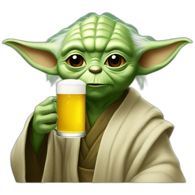 Yoda drinking beer emoji