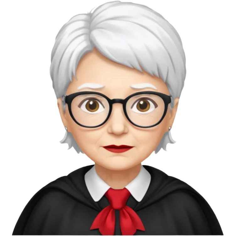 An older woman with glasses and white hair, in a red tie and black cape (might resemble Professor McGonagall). emoji