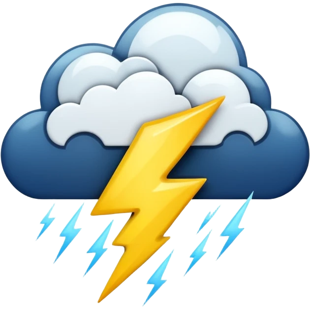 Thunder Flash on a rainy night  emoji