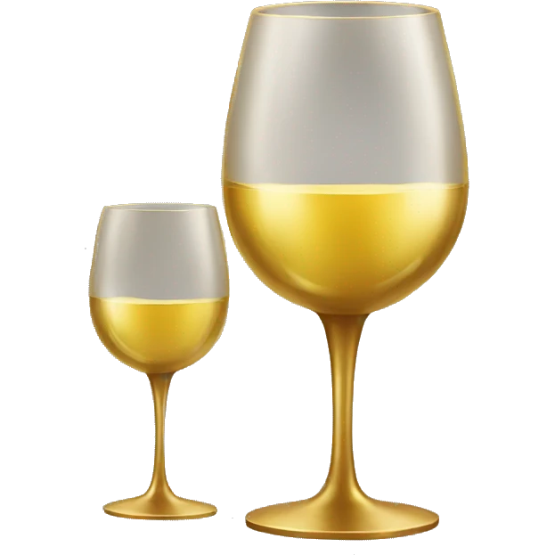 Golden wine glass emoji