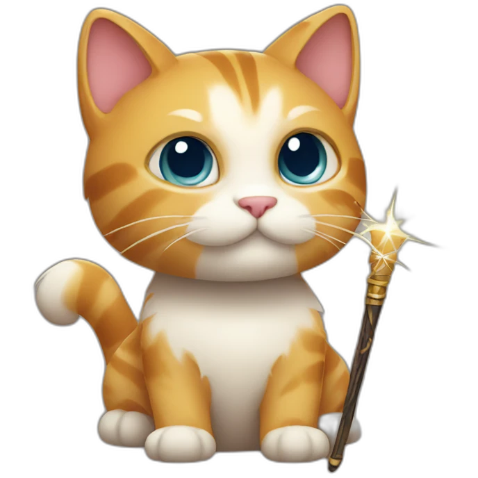 a cat with a wand emoji