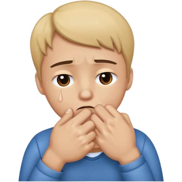 crying emoji with hand in fist over mouth emoji