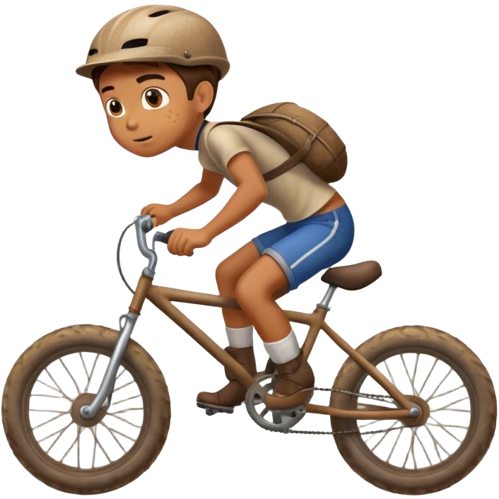 Boy riding a dirty bike emoji