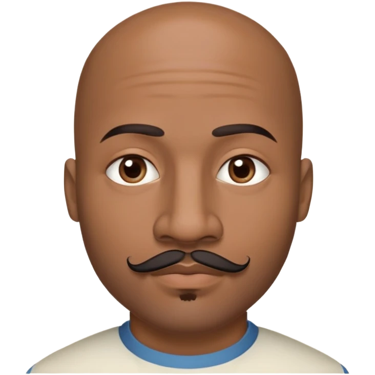 Oxumarê as a 37-year-old bald Black man with smooth oval head, indigenous facial features, mustache with goatee (no facial hair on sides of face), contour from chin to lips, and a mole on left side below lip emoji