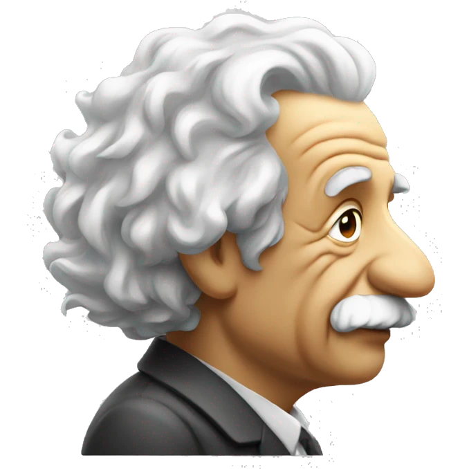 Albert Einstein side profile emoji
