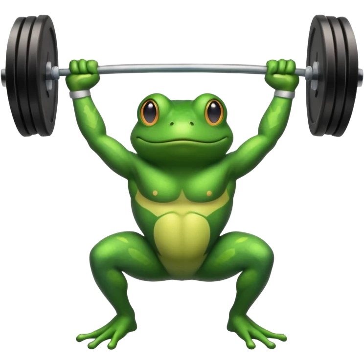 weightlifting frog emoji