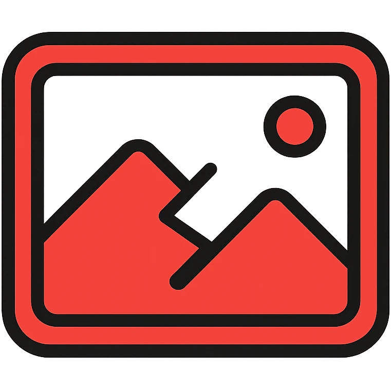 minimal broken image placeholder emoji icon style red and gray with a crack or broken symbol emoji