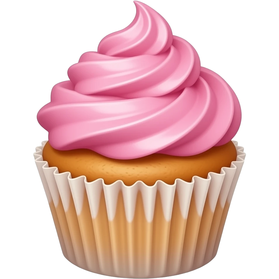 Cupcake with pink icing emoji