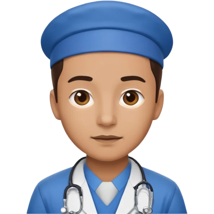 doctor con uniforme azul emoji