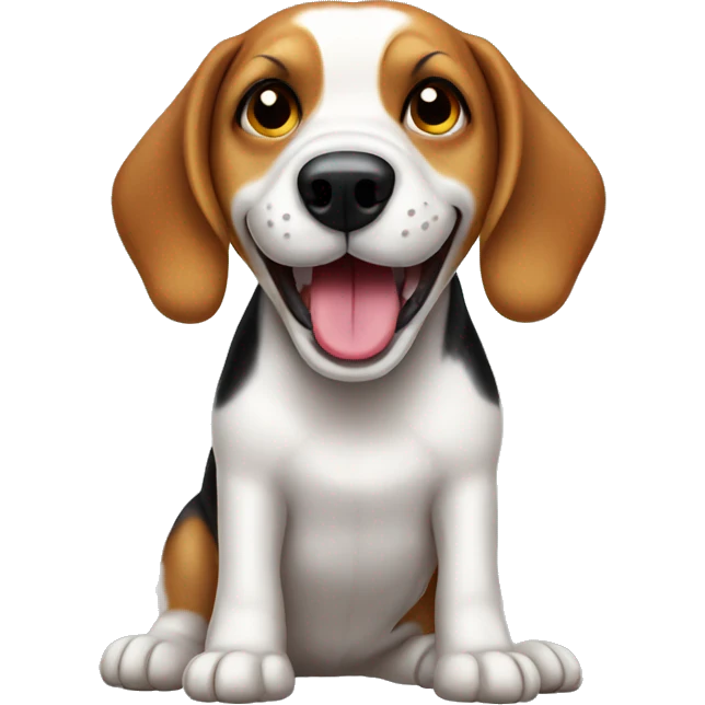 beagle dog happy side tongue emoji