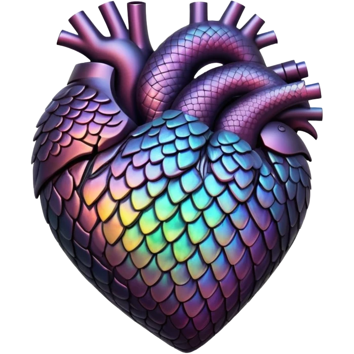 dark warm iridescent scaley heart symbol  emoji