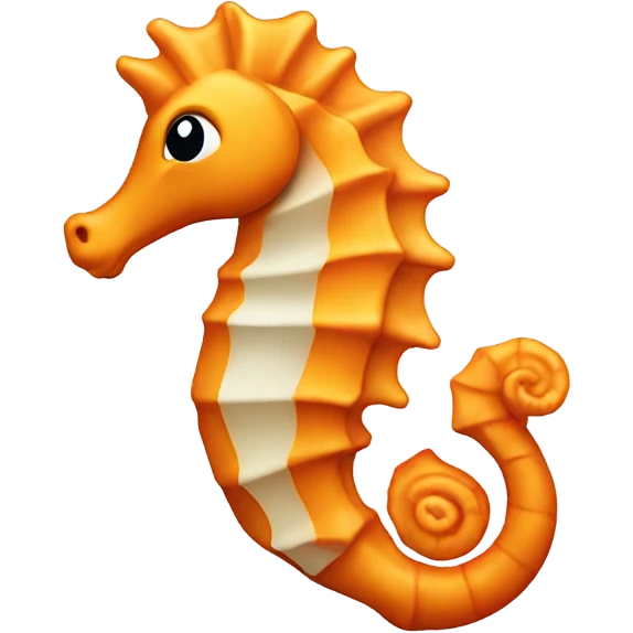 Orange sea horse looking to the right  emoji