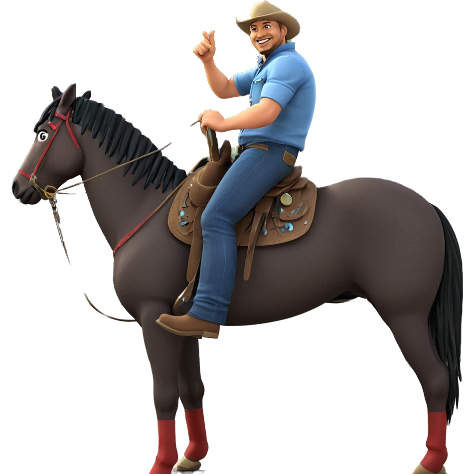happy cowboy on horseback emoji