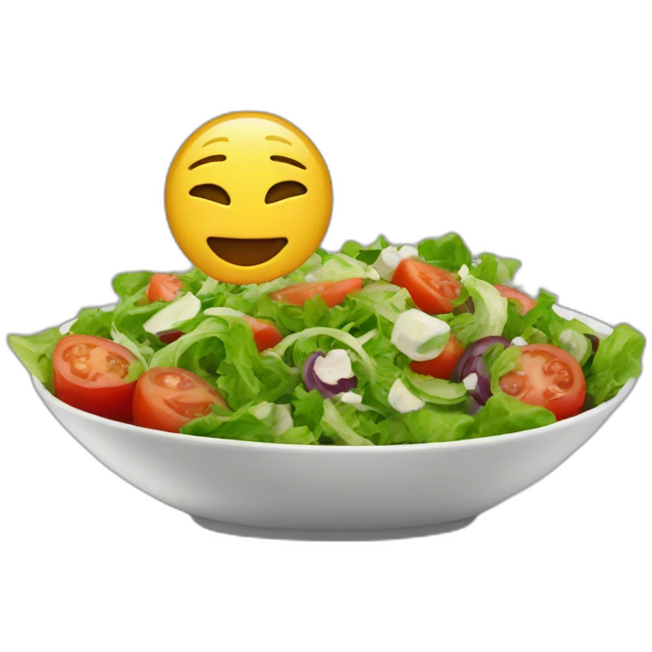 In front of my salad emoji