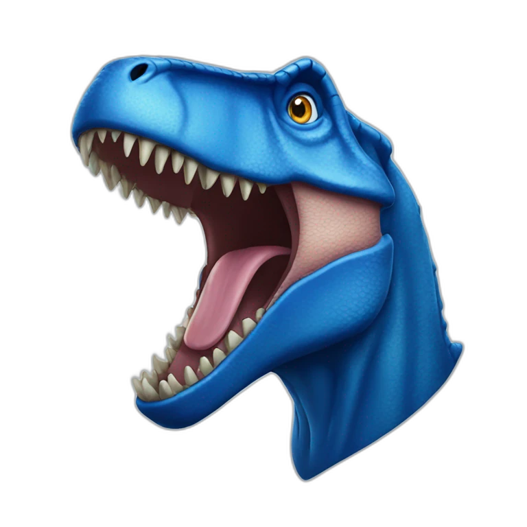 blue t-rex head emoji
