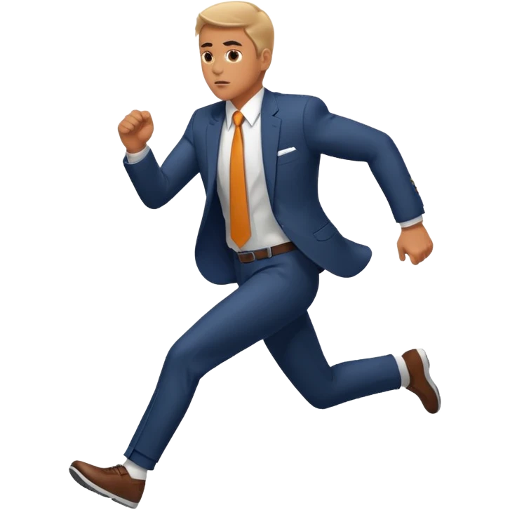 man in suit running emoji