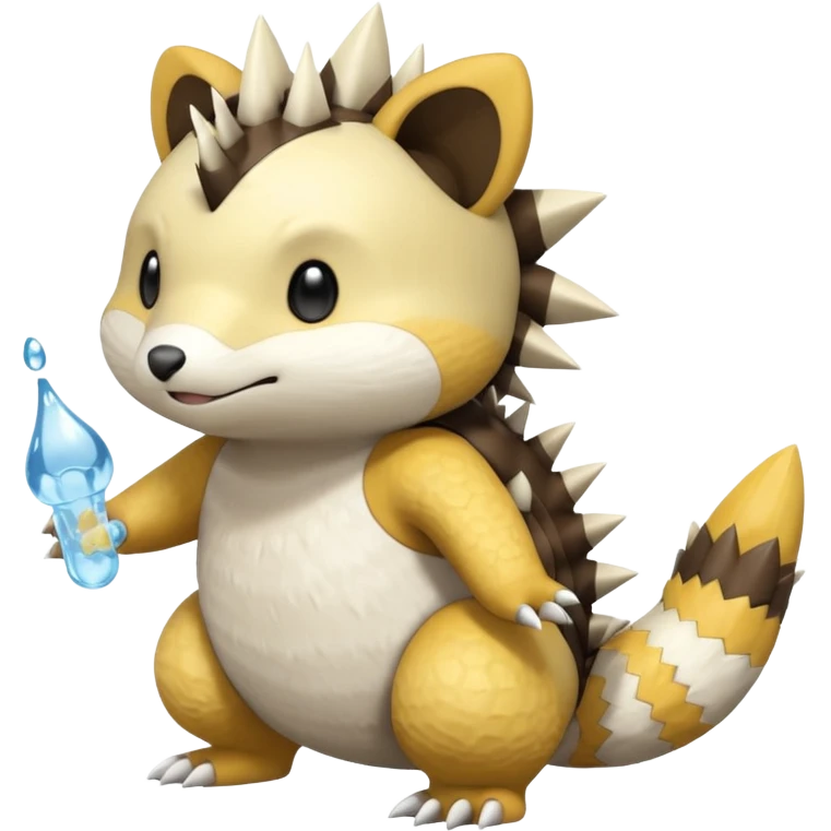 Sandshrew-Oshawott-Emolga-Pachirisu-Cacomistl-Fakemon-hybrid-creature (full body) emoji
