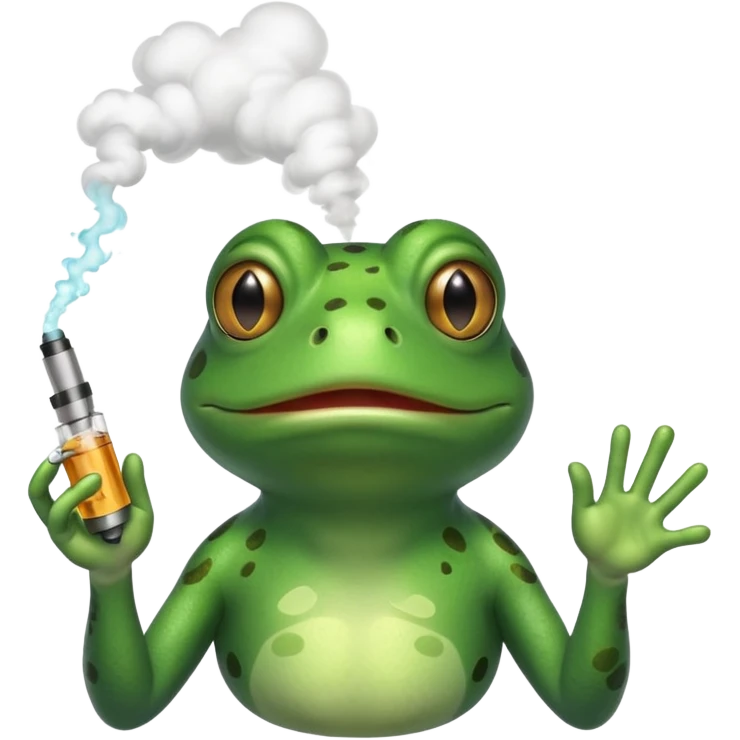 frog hitting a vape emoji