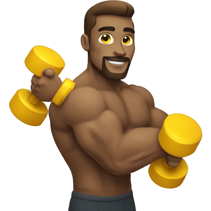 one yellow arm with dumbbells emoji